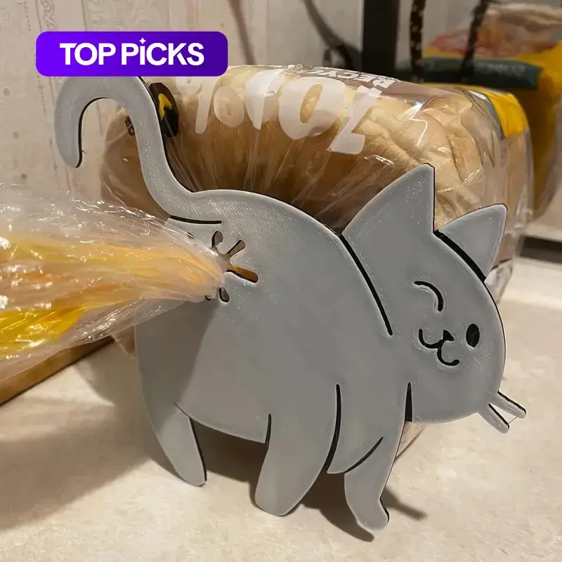 Cat Butt Bread Clip - 3D Printed Humorous Kitchen Gadget